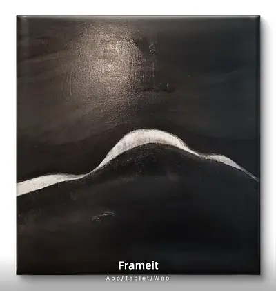Minimalist Black & White Abstract Canvas Painting