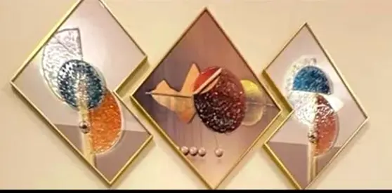 Wall decor 3 pieces crsytal work