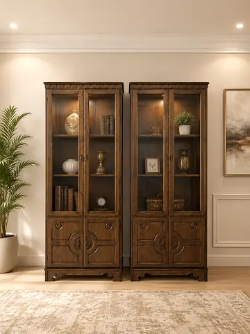 Glass Display Wardrobe Set – Classic Vintage Design