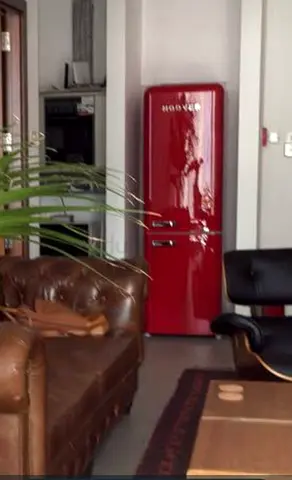 Red Hoover Retro Fridge - Almost new Condition ,used only 1month