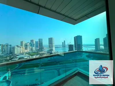 Spacious 2BR in Al Mamzar with direct sea view, easy Dubai access, central A/C & gas, double-glazed windows, parking & gym.