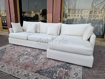As Like a brand new condition Crate&Barrel Lounge Deep feather filled L Shape Sofa Beige