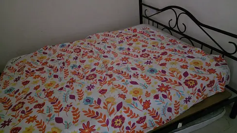 Bed with mattress