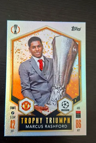 Topps Marcus Rashford Trophy Triumph Manchester United Trading Card