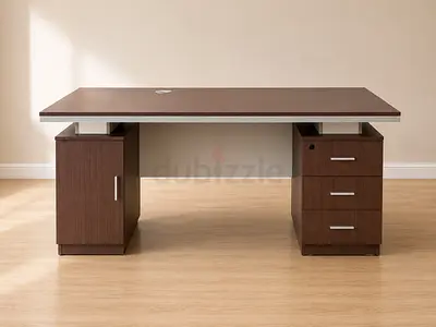 Modern Wooden Executive Office Desk with Drawers