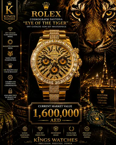 Rolex Gold Diamond-Set Chronograph Watch — Tiger Motif