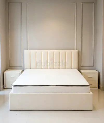 Brend New fabric wooden Queen size 160x200 Bed with Madical Top memory foam matress Available 20 cm