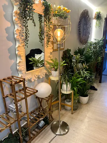 Gold metal lamp (used) - 170 cm