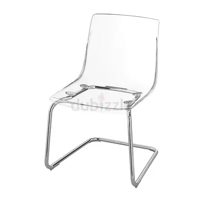 Modern Transparent Acrylic Chair with Chrome Base