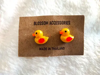 Pair of Cute Yellow Duck Stud Earrings - Blossom Accessories