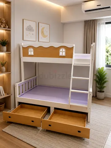 Wooden Kids Bunk Bed with Storage Drawers - Twin over Twin New For Sale
