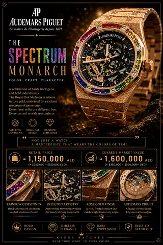 Audemars Piguet Royal Oak Skeleton Rainbow Gemstone Watch (advert image)