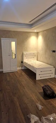 White single bed frame with mattress with two door cabinet- Brand new