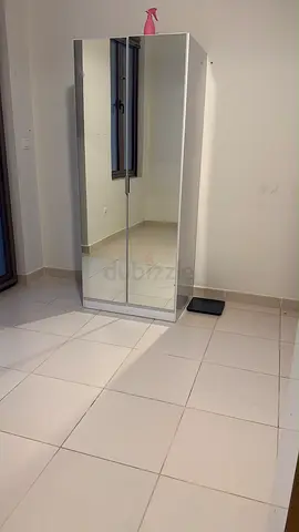 White mirrored wardrobe / armoire - good condition