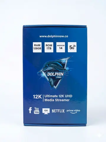 Dolphin Pro 12K UHD Media Streamer (Boxed) - Android 14, 5G, 1TB ROM, 128GB RAM
