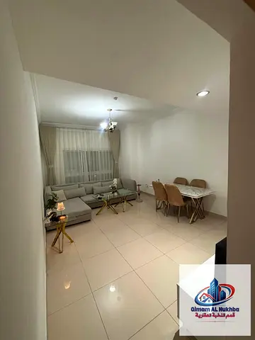 Furnished one bedroom apartment in Al Qasimia with parking, prime location close to services, annual rent AED 32,000 with 4 payments.