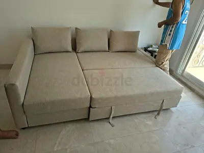 Ikea L Shape Sofa cum bed with big storage in L