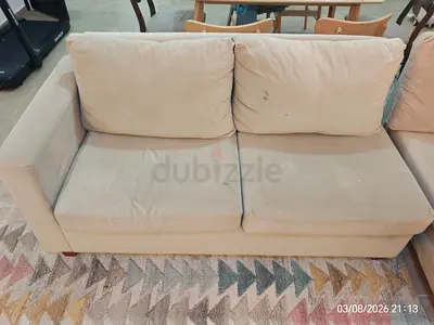 Beige 5-seater sofa - used