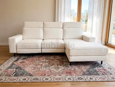 West Elm L Shape Sofa Beige