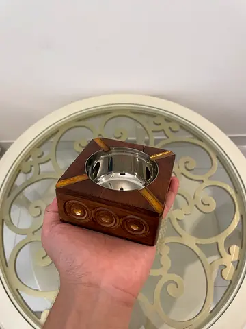Wooden and Metal Ashtray