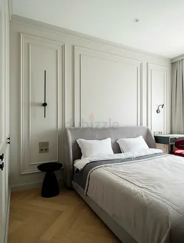 Modern Grey Upholstered Bed Frame with Headboard - Queen