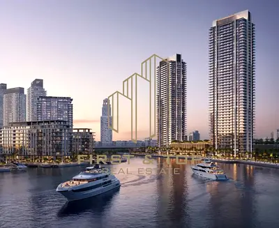 3 غرف نوم + غرفة للخادمة | واجهة مائية | تصميم واسع | دفعة أولى 10% | إطلالة على القناة وبرج خليفة | بدون عمولة