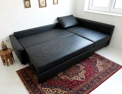 Premium L-Shape Leather Sofa with Bed