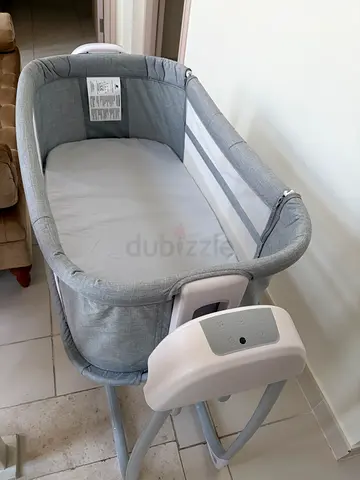 Grey Portable Baby Bassinet with Canopy and Netting