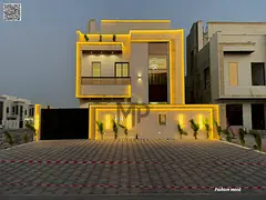 Villa with (pool) for sale at ajman| al zahia area| 5 master rooms, majlis, hall, maid room, roof| f