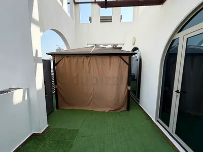 Outdoor patio seating set with gazebo and artificial grass (used).all in one ,