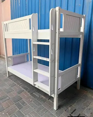 White Wooden Bunk Bed - Twin over Twin, Sturdy Frame