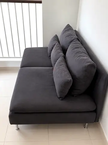 Ikea 2-seater grey fabric sofa — Excellent condition