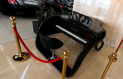 Ferrari Inspired Black Grand Piano – Luxury Designer Piano Masterpiece