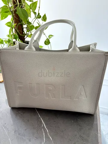 Furla white leather tote bag - new