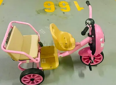 Kids Pink Tricycle with Passenger Seat