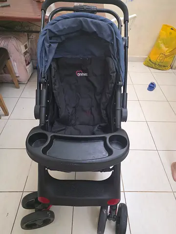 Lightly used baby stroller with removable tray and canopy