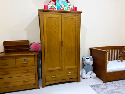 Mamas & Papas Solid Wood Nursery Furniture Set (Wardrobe, Dresser & Cot)