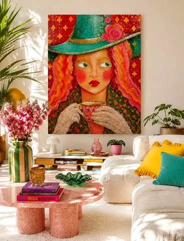 Queen of Cups – Original Handmade Oil Painting on Canvas | Textured Wall Art