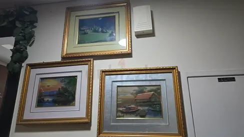 Set of 3 Framed Landscape Paintings with Gold Frames
