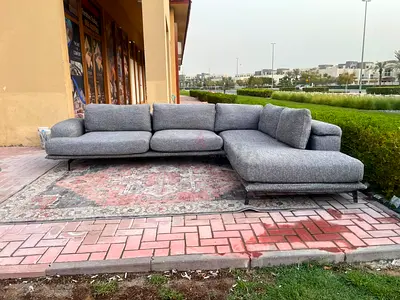 Top quality Papadatos Italian L Shape Sofa dark gray Perfect Condition