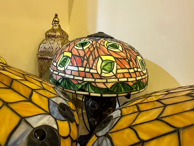Tiffany-style Stained Glass Ceiling Light Fixture (Decorative Bowl)