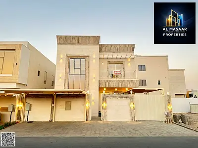 فيلا مودرن فاخرة للبيع في الزاهية – عجمان | 5 غرف ماستر | شامل الكهرباء والماء والتكييف | تملك حر
