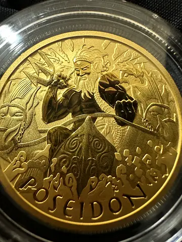 2021 Tuvalu Poseidon 1 Ounce .9999 Premium Gold Coin