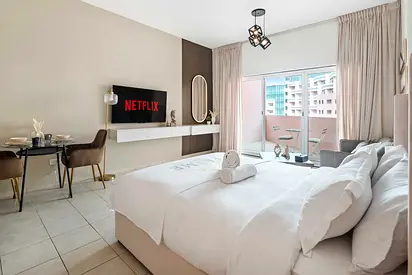Summer Offer 5000 including bills Hotel Serviced Fully Furnished studio apartment with balcony