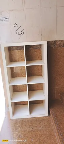 White 10-Cube Storage Shelving Unit - Good Condition