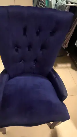Navy Blue Tufted Accent Armchair - Good Condition