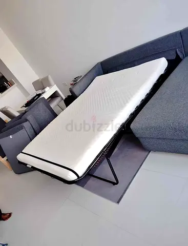 Fold-out Single Guest Mattress / Sofa Bed Frame with Foam Mattress