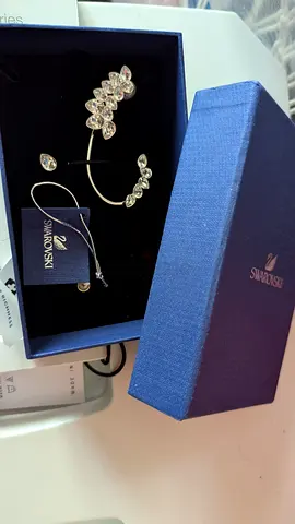Swarovski crystal ear cuff and earring set in original box