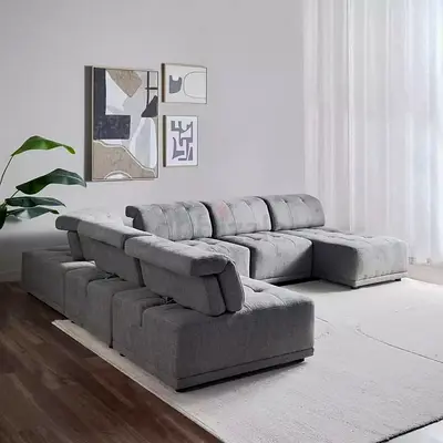Comfortable Home Center Modular Living room Sofa with adjustable head Rest