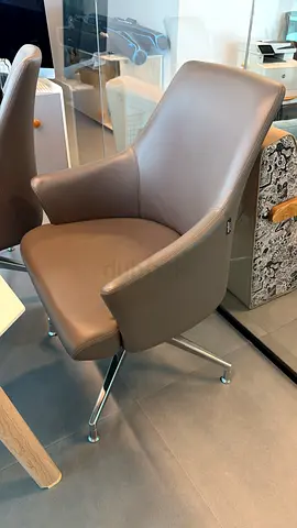Grey Leather Office Swivel Chairs